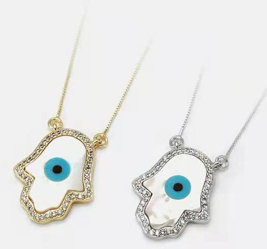 Hamsa Shell Necklace
